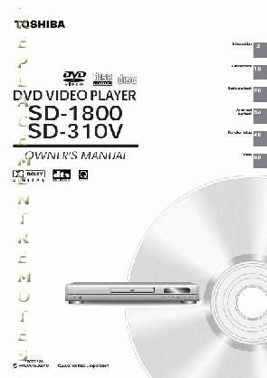 Toshiba SD1700 SD1750 SD1800 DVD Player Operating Manual