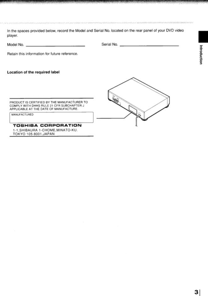 Toshiba SD2300 ser0029 DVD Player Operating Manual