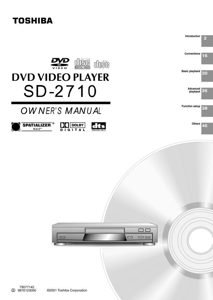 Toshiba SD1700 SD1750 SD1800 DVD Player Operating Manual