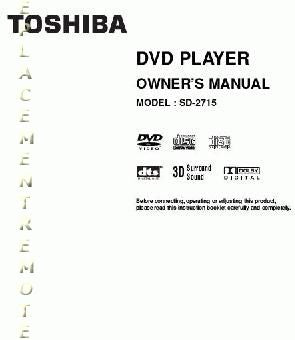 Toshiba SD2715 SER0056 DVD Player Operating Manual