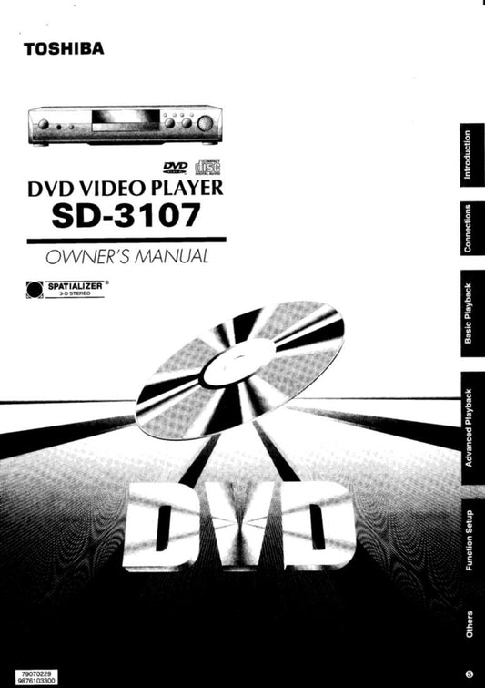 Toshiba SD3107 ser3107 DVD Player Operating Manual