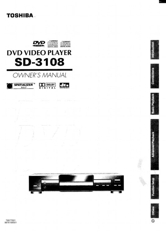 Toshiba SD3108 ser0002 DVD Player Operating Manual