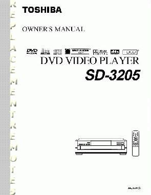 Toshiba SD3205 ser0032 DVD Player Operating Manual