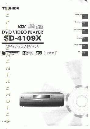 Toshiba SD4109X ser0028 DVD Player Operating Manual