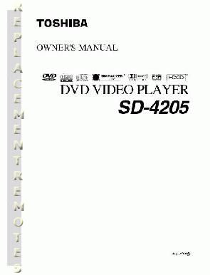 Toshiba SD4205 ser0033 DVD Player Operating Manual