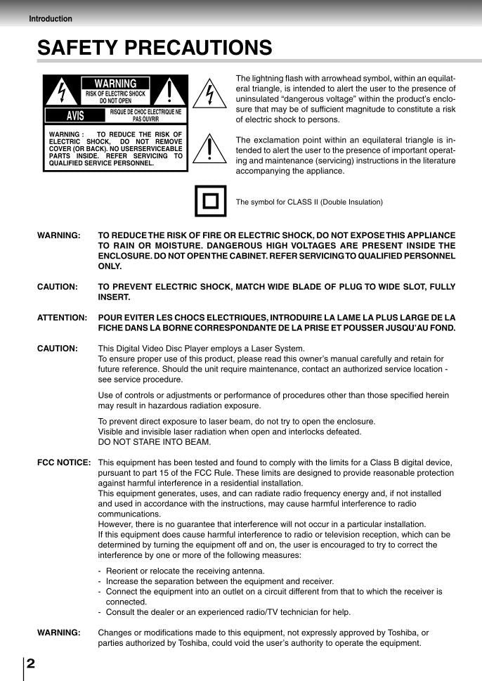 Toshiba SD5700 ser0051 DVD Player Operating Manual