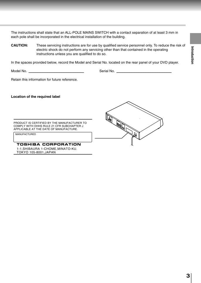 Toshiba SD5700 ser0051 DVD Player Operating Manual