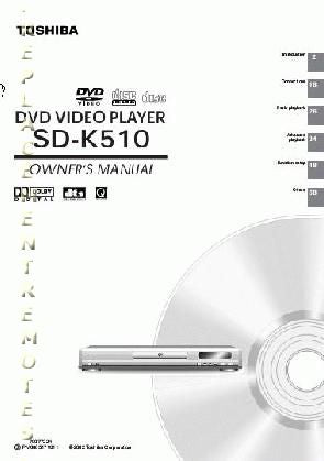 Toshiba SD1700 SD1750 SD1800 DVD Player Operating Manual