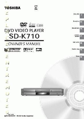 Toshiba SD3800 SDK710 SER0070 DVD Player Operating Manual