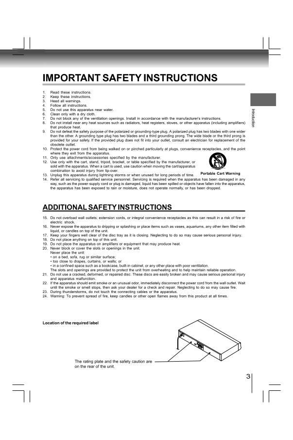 Toshiba SD7200KU SDK990KU DVD Player Operating Manual