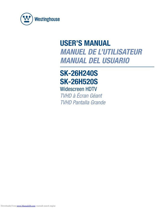 Westinghouse SK26H240S Consumer Electronics Operating Manual