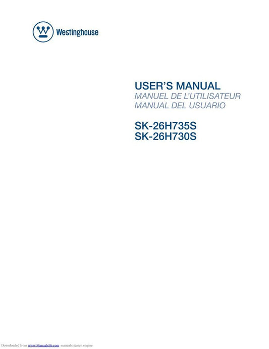 Westinghouse SK26H730S SK26H735S TV Operating Manual