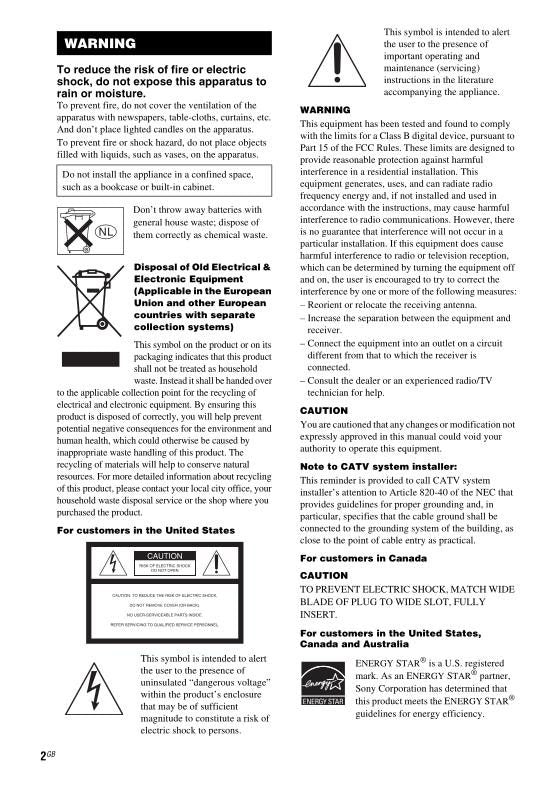 Sony STRK670 P Audio/Video Receiver Operating Manual