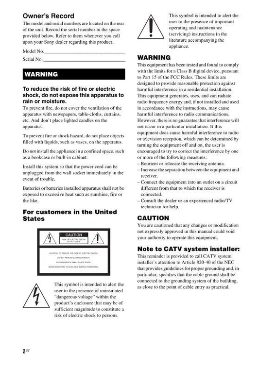 Sony STRKG700 Audio/Video Receiver Operating Manual