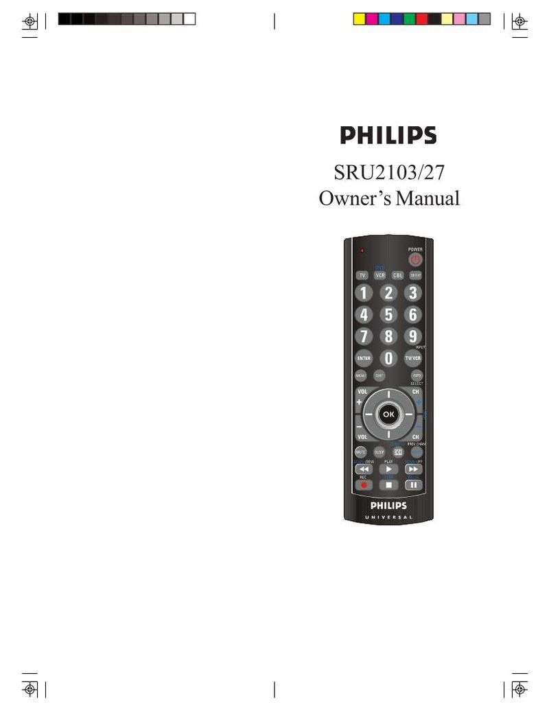 Philips SRC3036OM Universal Remote Control Operating Manual