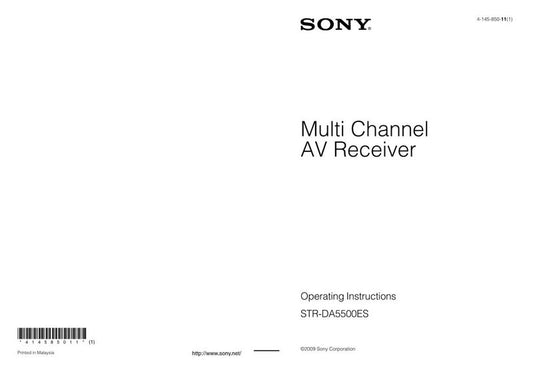 Sony STRDA5500 ES Audio/Video Receiver Operating Manual