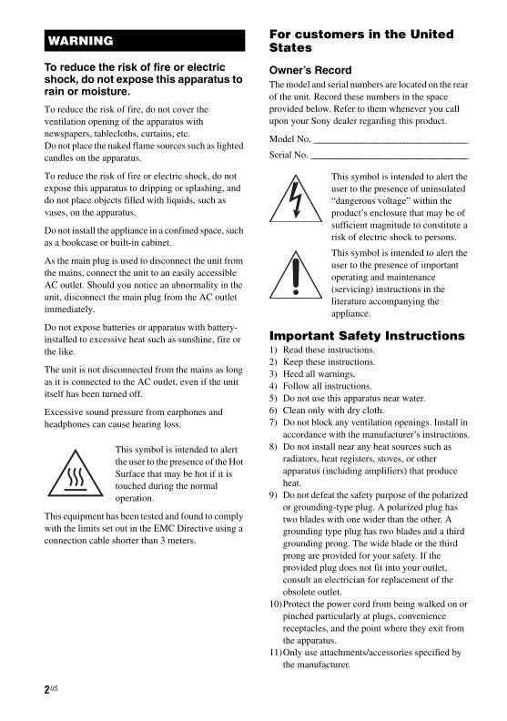 Sony STRDN1030 Audio/Video Receiver Operating Manual