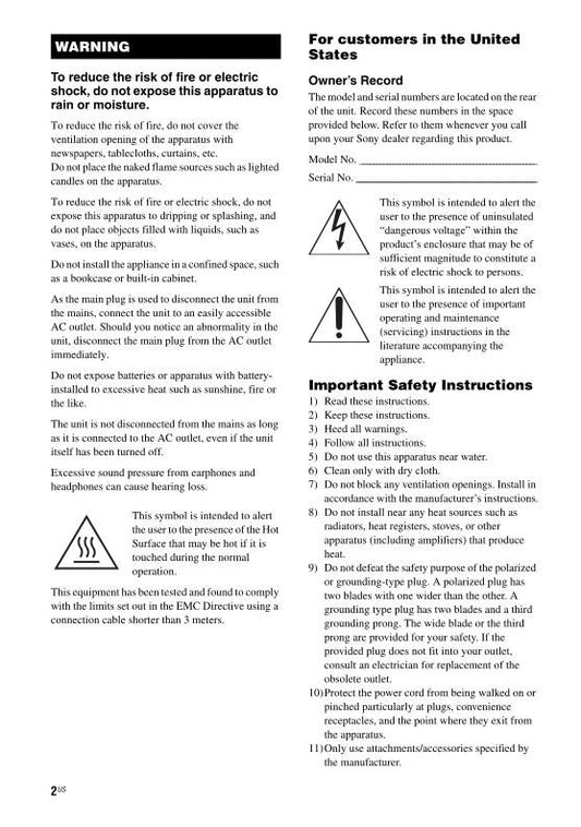 Sony STRDN1030 Audio/Video Receiver Operating Manual