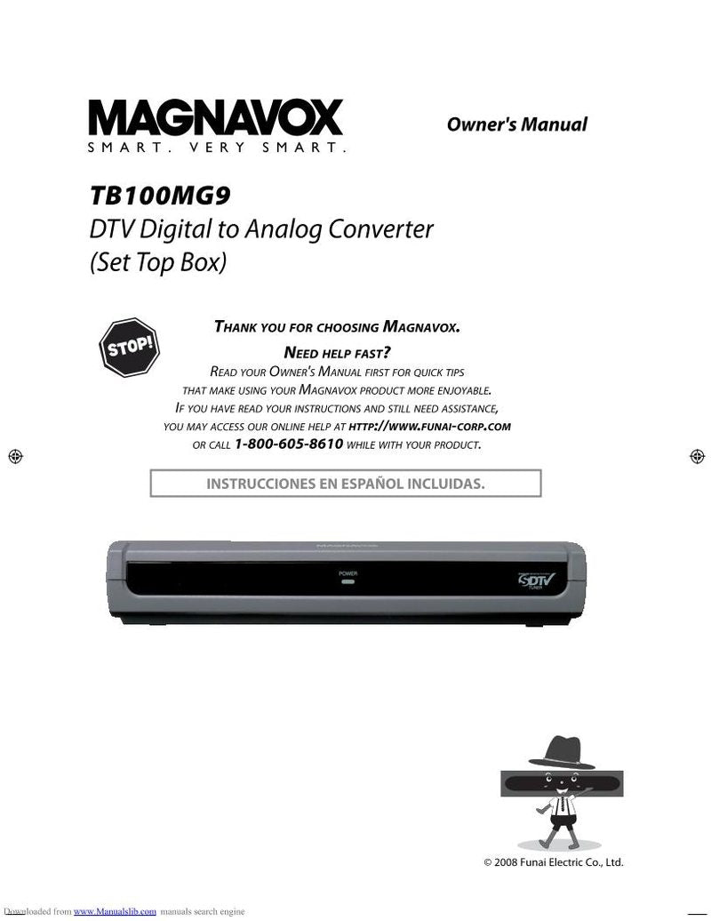 Magnavox TB100MG9 Digital TV Tuner Converter Box Operating Manual