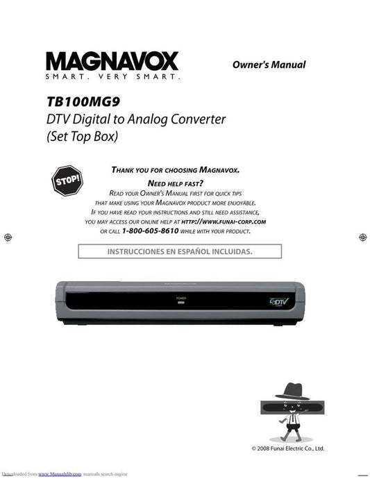 Magnavox TB100MG9 Digital TV Tuner Converter Box Operating Manual