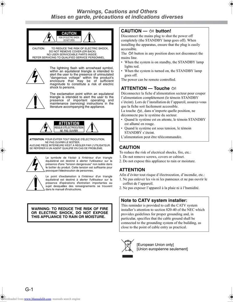 JVC TH-D50 U Audio/Video Receiver Operating Manual