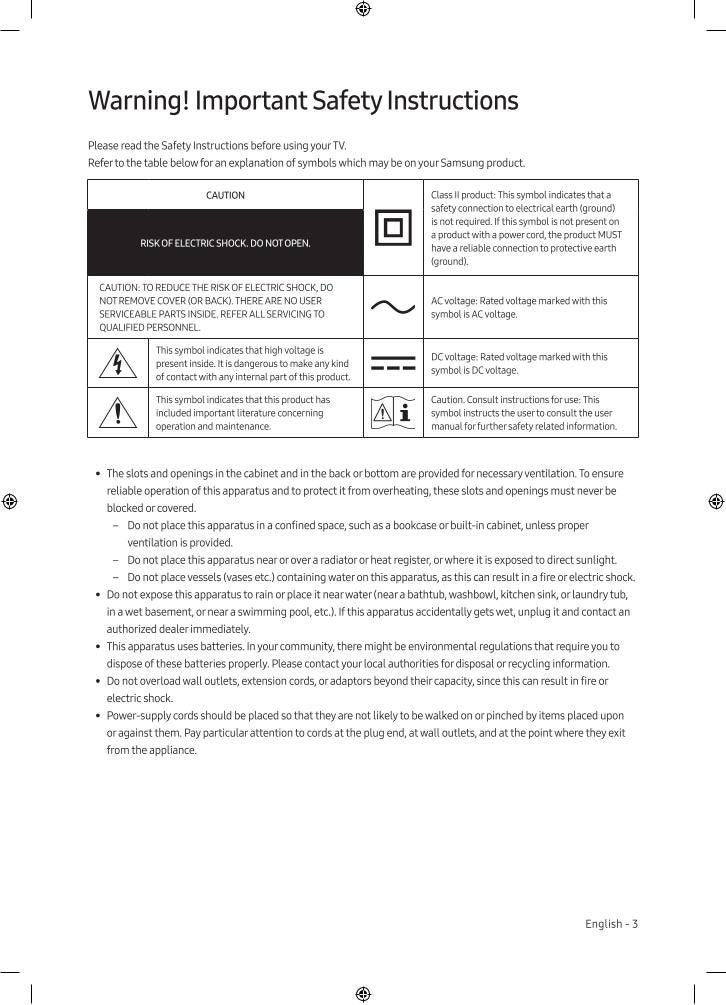 Samsung LS03T Series TV Operating Manual