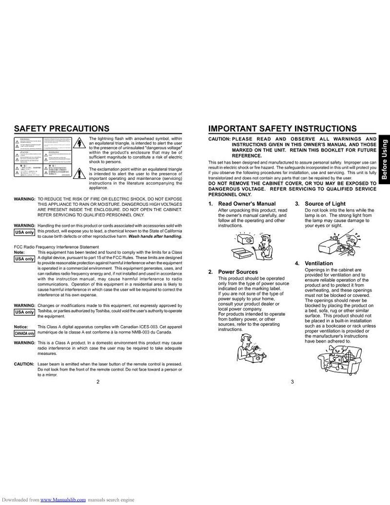 Toshiba TLPT721 Projector Operating Manual