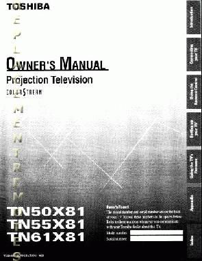 Toshiba TN50X81 TV Operating Manual