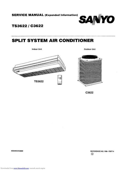 Sanyo TS3622 Air Conditioner Unit Operating Manual