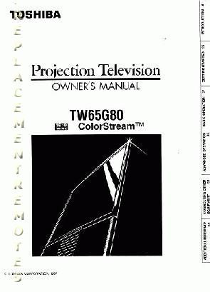 Toshiba TW65G80OM TV Operating Manual