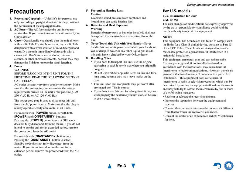 Onkyo TXNR414 Audio/Video Receiver Operating Manual