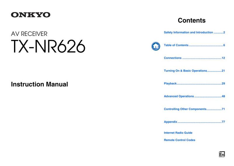 Onkyo TX-NR626 Audio/Video Receiver Operating Manual