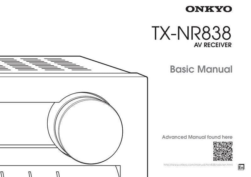 Onkyo TXNR838 Audio/Video Receiver Operating Manual