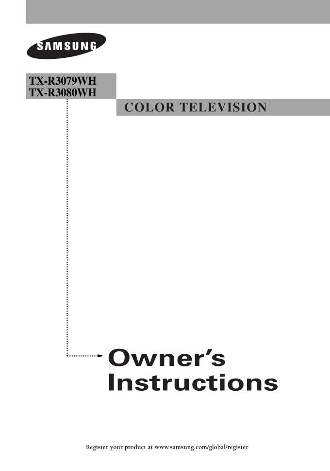 Samsung TXR3079WH TXR3080WH TV Operating Manual