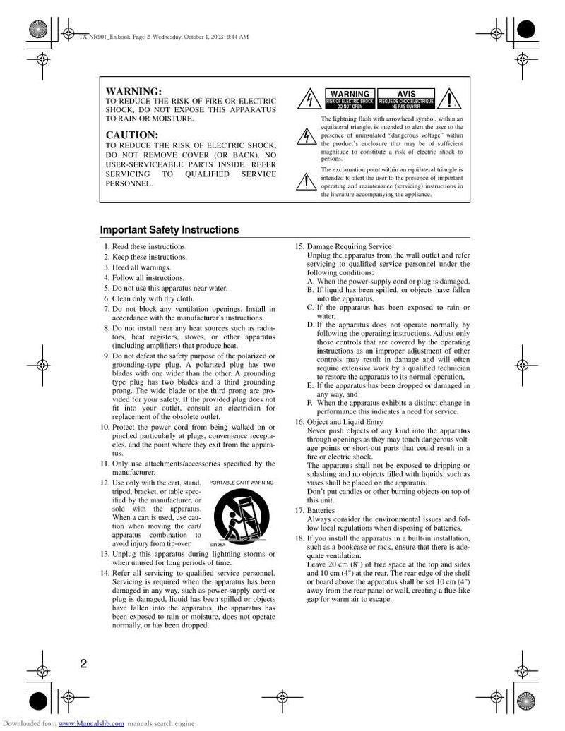 Onkyo TXNR901 Audio/Video Receiver Operating Manual