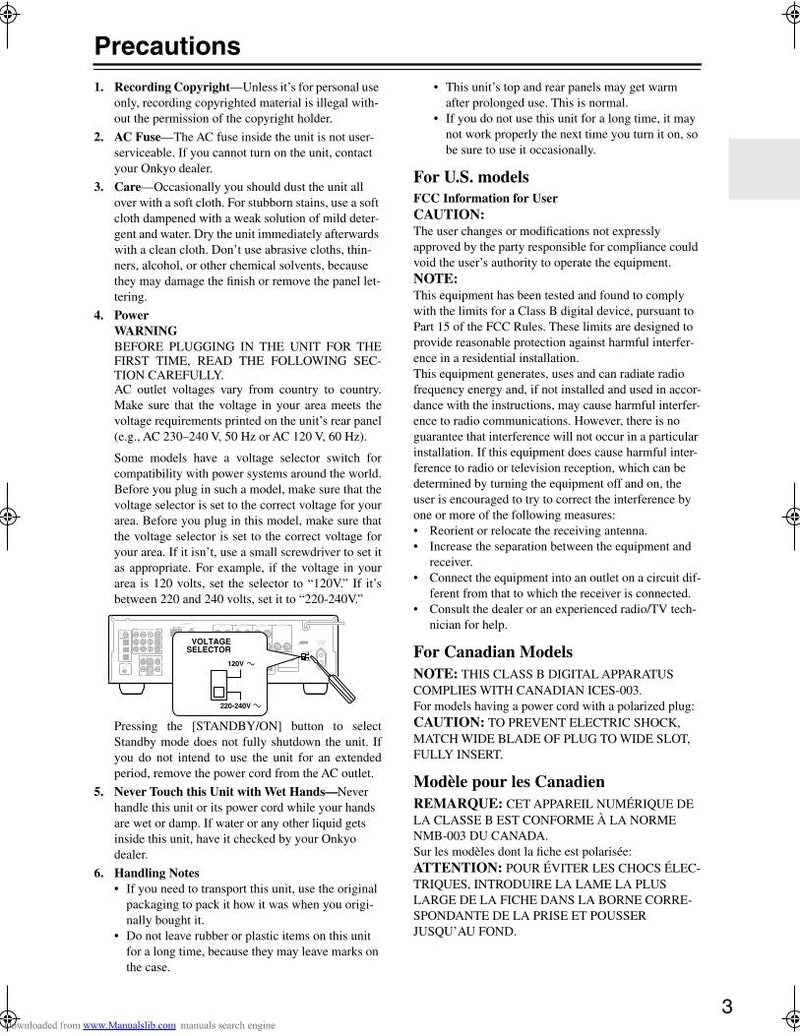 Onkyo TXSR504 Audio/Video Receiver Operating Manual