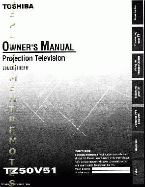 Toshiba TZ50V51 TV Operating Manual