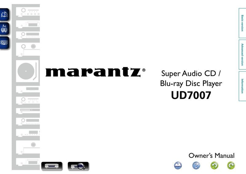 Marantz Ud7007 Blu-Ray DVD Player Operating Manual