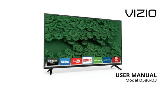 Vizio D58UD3 TV Operating Manual