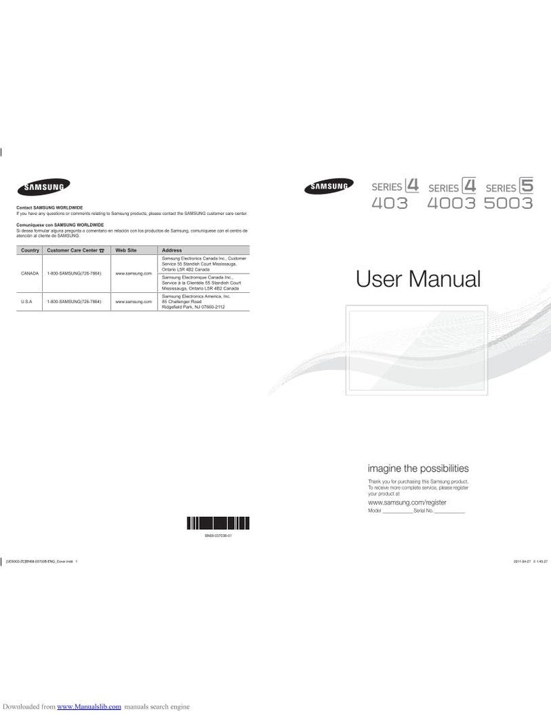 Samsung UN32D4003BD TV Operating Manual