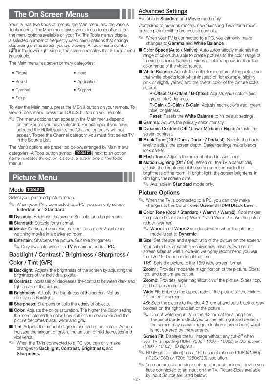Samsung UN32EH5000FXZA TV Operating Manual