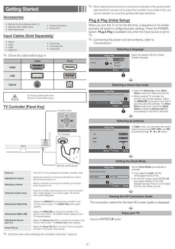 Samsung UN40EH5050FXZA TV Operating Manual