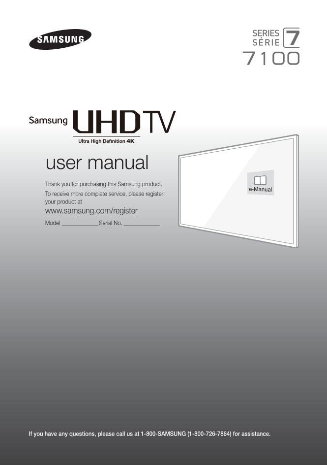Samsung UN55JU7100FXZA TV Operating Manual