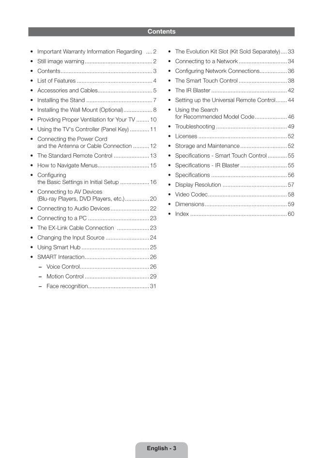 Samsung UN60ES8000FXZA TV Operating Manual