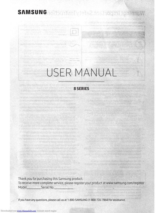 Samsung UN49KS8000FOM TV Operating Manual