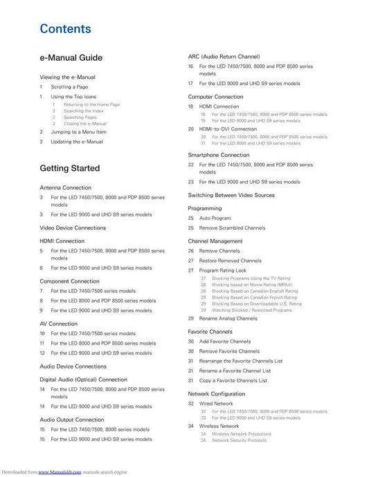 Samsung UN75F8000AFXZA TV Operating Manual