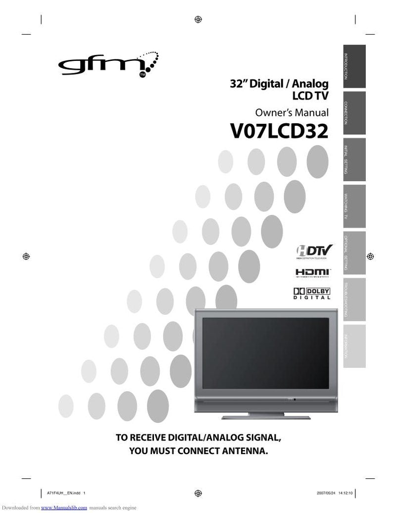 Funai V07LCD32 TV Operating Manual