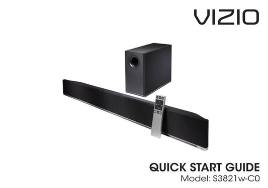 Vizio B3820C6 S2121wD0 S2121wDo Sound Bar System Operating Manual