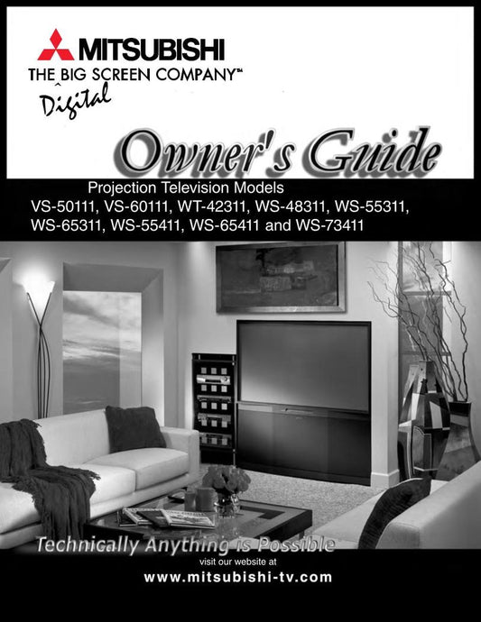 Mitsubishi VS50111 VS60111 WS48311 TV Operating Manual