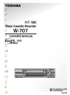 Toshiba W707 TV Operating Manual